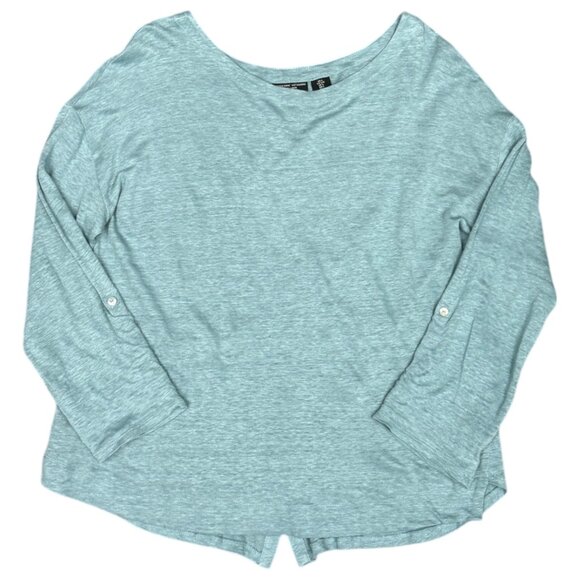 Women's ADRIENNE VITTADINI 100% Linen Blouse W/Shell‎ Buttons- Size L - Picture 1 of 8